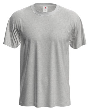 Klasyczna koszulka T-shirt bawełna krótki rękawek szara DUŻY rozmiar 5XL