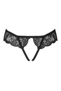 Кружевные трусики-стринги с открытой промежностью и дырочкой S/M