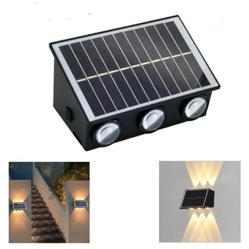 Kinkiet Solarny Góra Dół 6 LED Na Elewacje Ścianę
