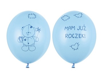 Niebieskie Balony Mam Już Roczek Urodziny 6 sztuk