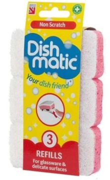 DishMatic Zmywak Kuchenny Gąbka Różowa ZAPAS 3szt 2474