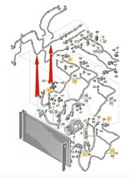 Трубка кондиционера AUDI Q7 4L VW TOUAREG I LIFT CAYENNE 7L5 REAR