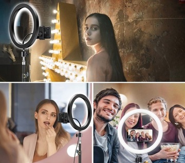 Светодиодная кольцевая лампа с подставкой для макияжа 220см 3 ЦВЕТА + пульт дистанционного управления