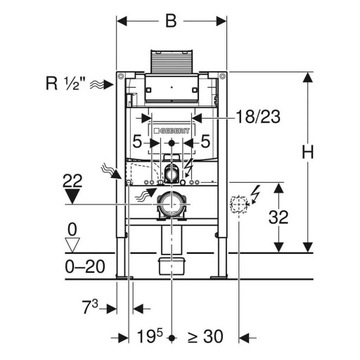 МОНТАЖНЫЙ ЭЛЕМЕНТ.DUOFIX WC OMEGA 12CM H82 (ШТ)