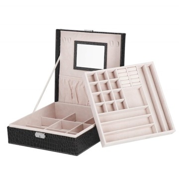 SZKATUŁKA NA BIŻUTERIĘ ETUI ORGANIZER PUDEŁKO ELEGANCKIE KUFEREK DLA KOBIET