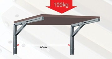 2 x СКЛАДНОЙ УГЛОВОЙ КРОНШТЕЙН 300 БЕЛЫЙ