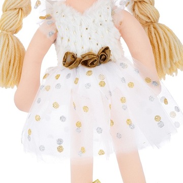 Мягкая тряпичная кукла принцесса Лили золотого цвета, 38 см.