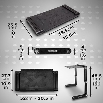 Duronic DML121 Подставка для ноутбука, стол, черный