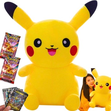 MASKOTKA PLUSZAK PIKACHU POKEMON DUŻY XXXL + 20 Kart Obsydian flames