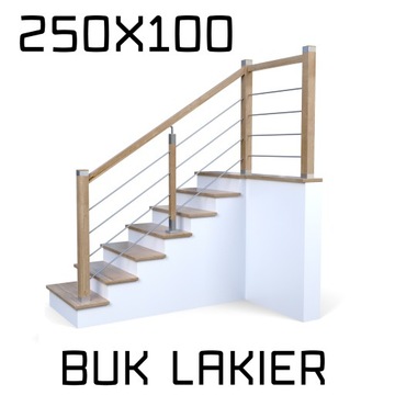 Balustrada barierka drewniana nierdzewna ND2 2,5x1