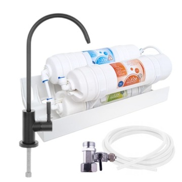 MAŁY FILTR DO WODY U3 WATERCELL + NOWOCZESNY CZARNY KRAN STAL NIERDZEWNA