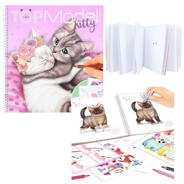 Szkicownik Kitty KOTKI TOP MODEL Kolorowanka naklejki