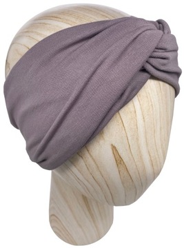 Opaska damska na głowę Turban Szaro Brązowy