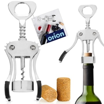 Korkociąg Otwieracz do wina korków butelek metalowy Mocny Stalowy PREMIUM