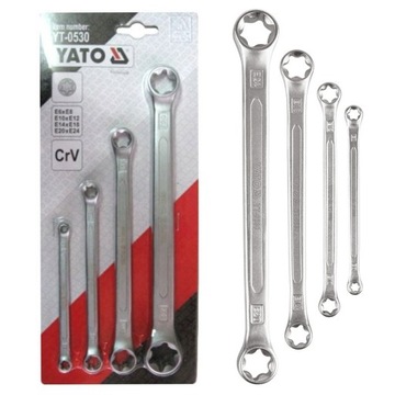 Komplet kluczy oczkowych TORX E6-E24 4 szt. YATO YT-0530