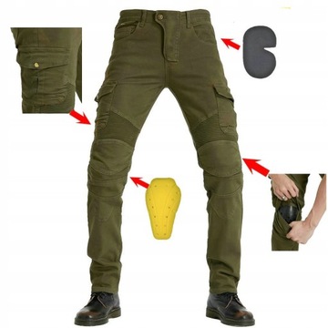 SPODNIE MOTOCYKLOWE MĘSKIE JEANSY