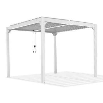 Pergola tarasowa biała ALU dach otwierany 4x4m PRO