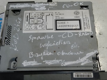 РАДИО BLAUPUNKT FIAT 500 7354524860 КОД РАДИО : 2466