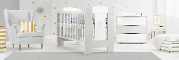 Детская мебель Комплект детской мебели Белый Серый НАТИ + Матрас + Коврик