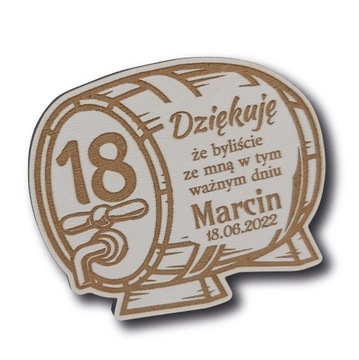10xMAGNES podziękowanie dla gości 18 20 30 białe