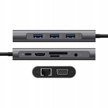 АДАПТЕР-ХАБ 10в1 USB-C HDMI 4K для MacBook VGA SD