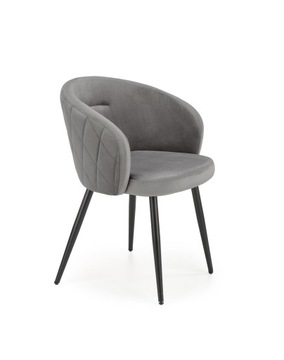 Krzesło do Salonu Popielate Tkanina VELVET Stal 61x54x77 cm Halmar K430