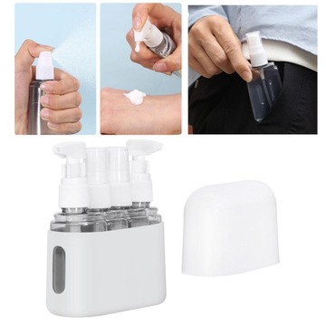 4 флакона-распылителя для макияжа, лосьон емкостью 50 мл с многоразовым насосом дорожного размера, светло-серый