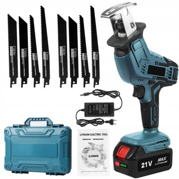 АККУМУЛЯТОРНАЯ ПИЛА АККУМУЛЯТОРНЫЙ ЛОБЗОЖ 21 В + 8 ПИЛЬНЫХ ПОЛОТНИЙ