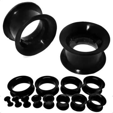 Tunel Silikon Plug Siodłowy Cienki Czarny 4mm