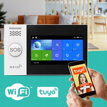 БЕСПРОВОДНАЯ СИГНАЛИЗАЦИЯ ДАТЧИК ДВИЖЕНИЯ ДВЕРЬ ОКНО GSM СИРЕНА TUYA POLISH WiFi