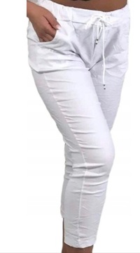 Брюки больших размеров со складками разных цветов.