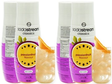 2x SYROP KONCENTRAT SODASTREAM PASSIONFRUIT ZERO MARAKUJA 9L NAPOJU Z 440ML