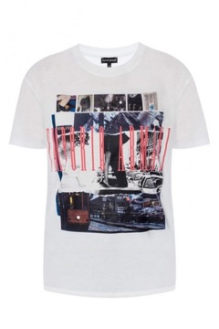 EMPORIO ARMANI stylowy damski t-shirt koszulka L