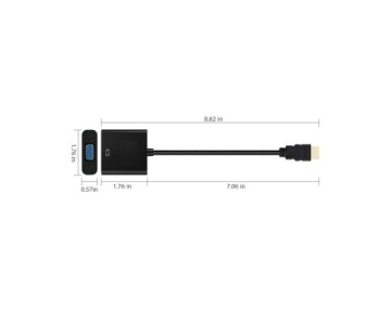 Конвертер HDMI в VGA + аудио стерео видео, черный