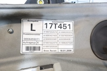 MECHANIZMUS SKEL LEVÝ PŘEDNÍ MERCEDES B TŘÍDA W245
