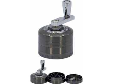 Młynek Grinder Crusher metalowy z korbką czarny