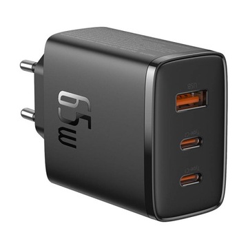 ИСТОЧНИК ПИТАНИЯ БЫСТРОГО СЕТЕВОГО ЗАРЯДНОГО УСТРОЙСТВА BASEUS 2X USB-C + USB PD 3.0 QC 3.0 65 Вт