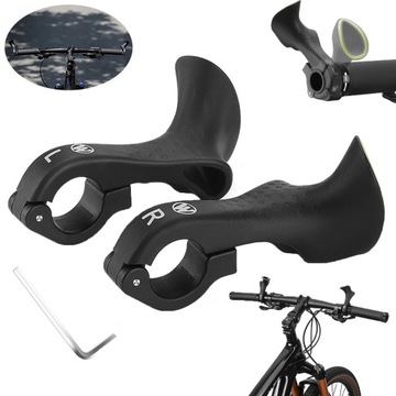 CHWYTY ROWEROWE ERGONOMICZNE GRIPY ROGI NA KIEROWNICE DO ROWERU MTB CZARNE