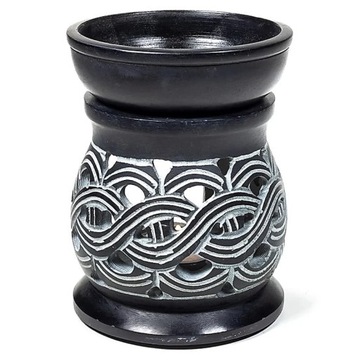 Kominek zapachowy na olejki Celtic czarny steatyt 12cm