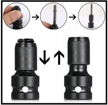 АДАПТЕР АДАПТЕР ДЛЯ УДАРНЫХ КЛЮЧЕЙ, СВЕРЛ, ТРЕЩОТКИ 1/2 1/4 ШЕСТИГР.