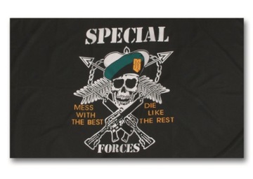 FLAGA USA SIŁY SPECJANE SPECIAL FORCES CZASZKA