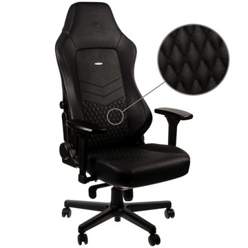 FOTEL NOBLECHAIRS HERO, NATURALNA SKÓRA, CZARNY