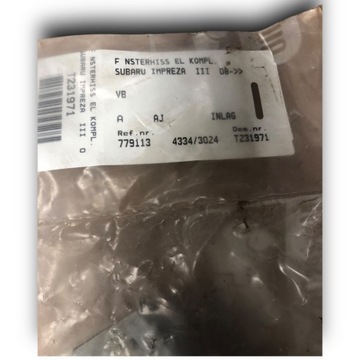 MECHANIZMUS OKNO LEVÝ ZADNÍ SUBARU IMPREZA III GH