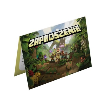 ZAPROSZENIE URODZINT DLA DZIECI MINECRAFT LAS