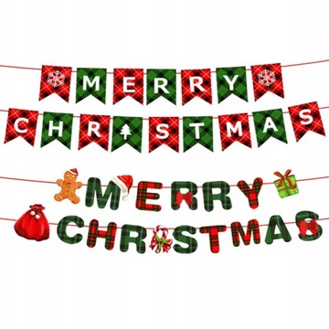 BANER SWIĄTECZNY MERRY CHRISTMAS GIRLANDA ŚWIĘTA
