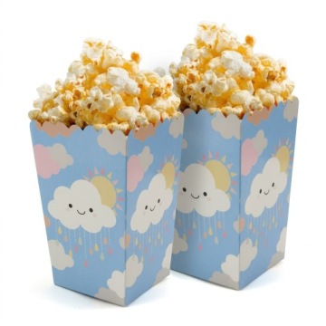 Коробки для попкорну хмаринки сонце пастельні на День народження BABY SHOWER