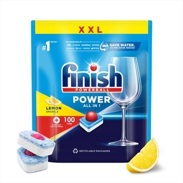 FINISH POWERBALL POWER ALL IN 1 100SZT LEMON TABLETKI DO ZMYWARKI