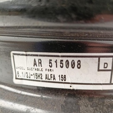 DISK OCELOVÝ ALFA ROMEO OE 6.5" X 15" 5X98 ET 41,5