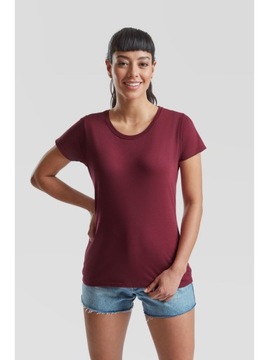 KOSZULKA DAMSKA Fruit of The Loom T-SHIRT DAMSKI Burgundy S