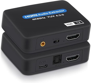 HDMI Audio Extractor 4K @ 60Hz HDMI to HDMI + Optical